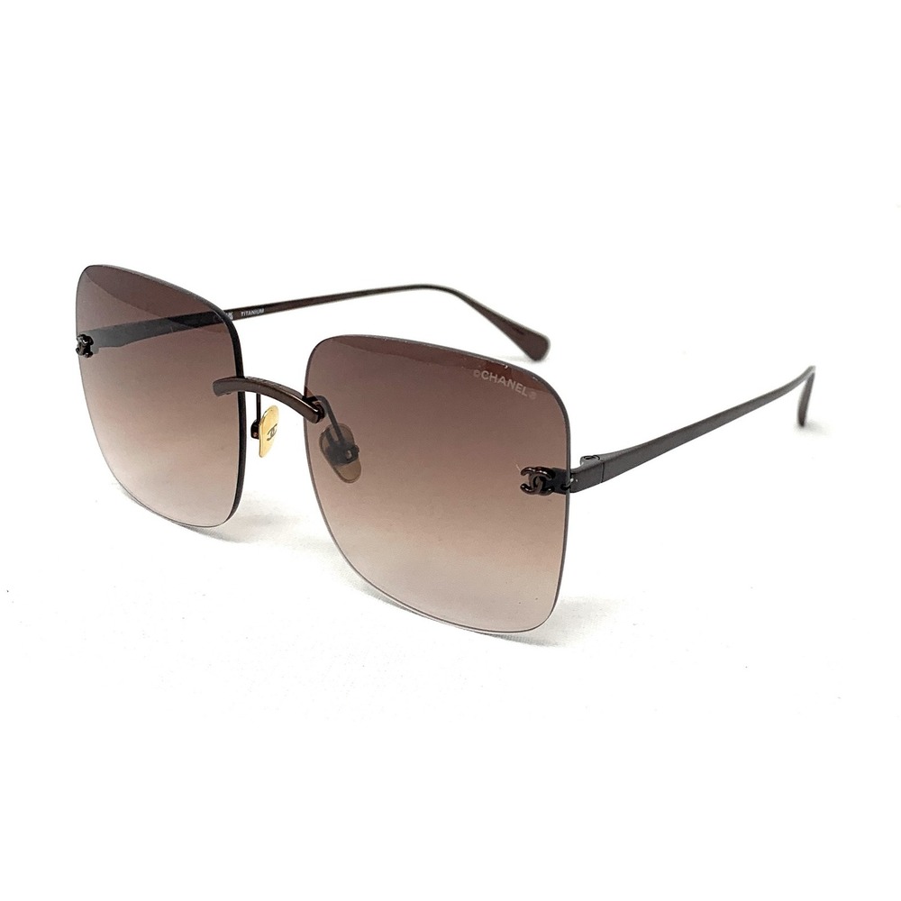 CHANEL Women's Titanium Sunglasses Square CH4287T 116/13 Brown 56mm